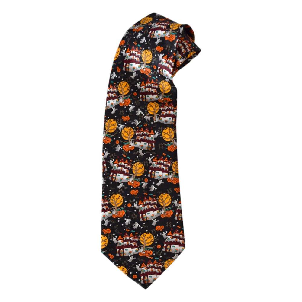 Vintage Halloween Print Spooky Necktie